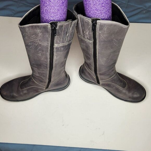 Ecco knee high boots gray burnished leather, size EU35 - Picture 2 of 6